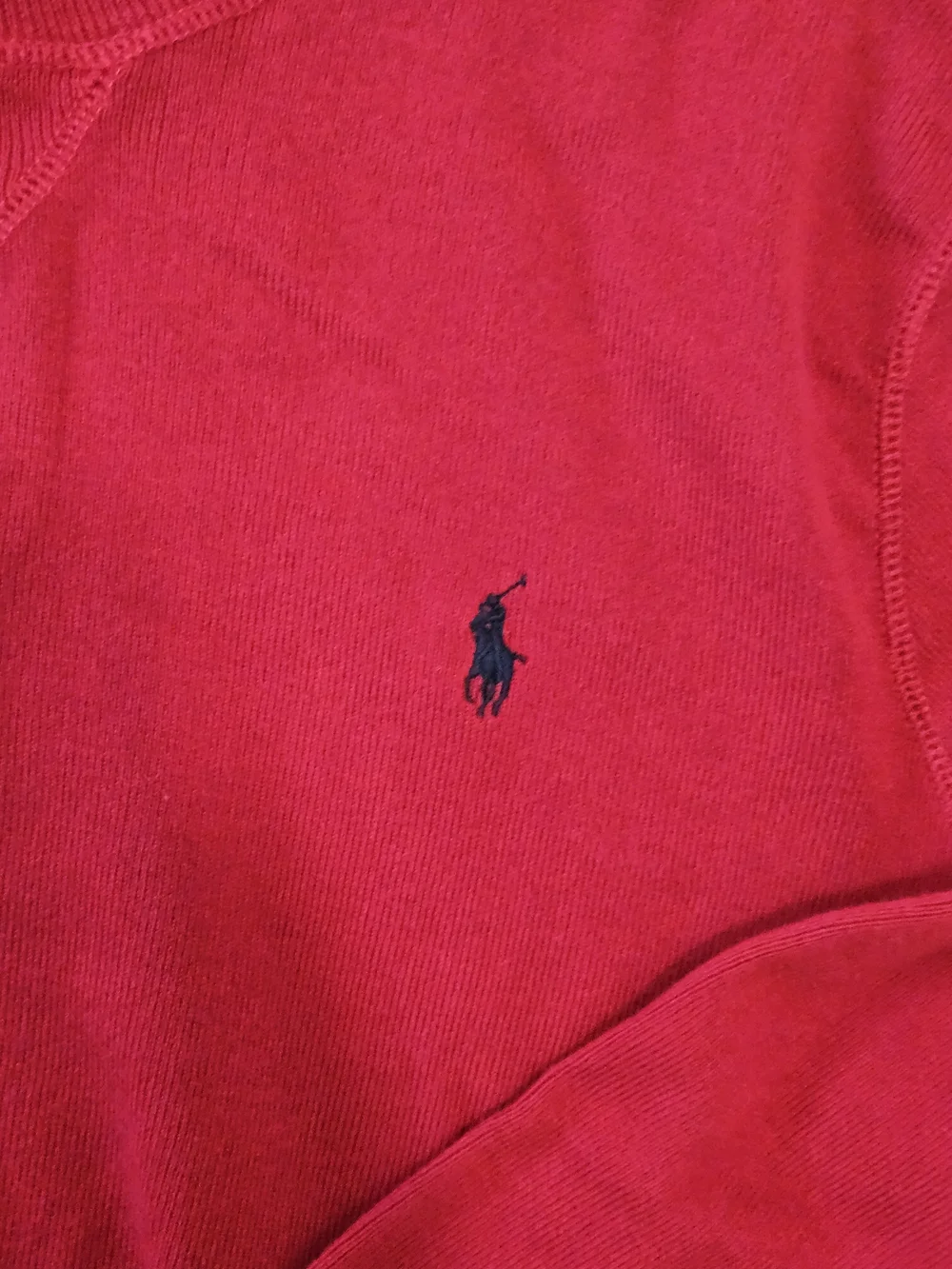 Polo by Ralph Lauren Men's Red Cotton Crewneck Sweater(size Large)